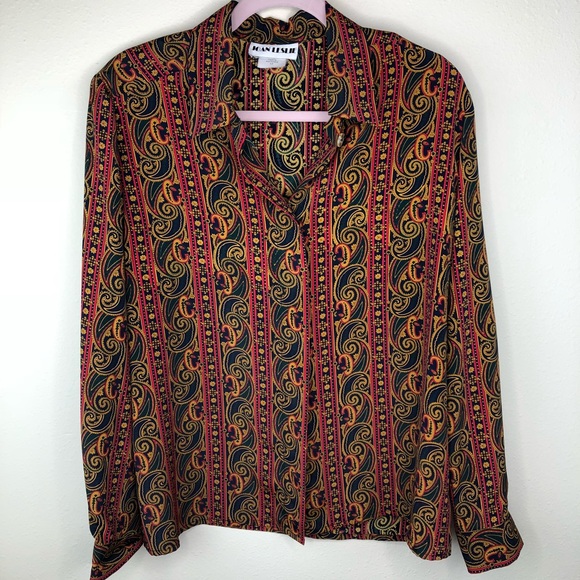 Joan Leslie Multi Print Blouse - Size 12 - Picture 1 of 2